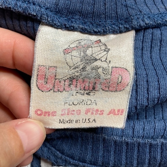 Vintage Unlimited Branson Blue Short Sleeve Cropped Shirt Small - Picture 3 of 5